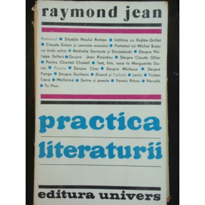 PRACTICA LITERATURII - RAYMOND JEAN foto