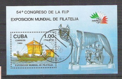 Cuba 1985 Ships, UPU, perf. sheet, used AA.025 foto