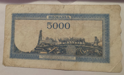 Bancnota Romania 5000 lei - 20 Decembrie 1945 foto