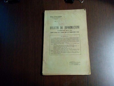 BULETIN DE INFORMATIUNI - 29 Februarie 1920 - Marele Cartier General - XL+112 p. foto