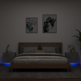 Noptiere montate pe perete cu lumini LED, 2 buc., gri beton GartenMobel Dekor, vidaXL
