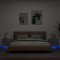 Gossi noptiere montate pe perete cu lumini led, 2 buc., gri beton
