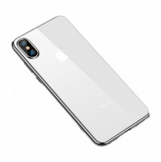 Husa protectie Iphone XS, ultra slim, din silicon, argintiu foto