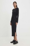 Marc O&#039;Polo rochie culoarea negru, midi, mulată, 408207659193