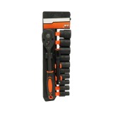 Set chei tubulare 1/2 inch Cr-V, 12 piese, cu clichet si prelungitor 125 mm