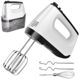 Cumpara ieftin Mixer de Mana Pudding, 400 W, 6 Viteze, Functie Turbo, Cutie Depozitare, 2 Teluri si 2 Carlige din Inox, Alb/Negru