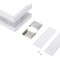 Conector 270&deg; Alb Aluminiu VARIO30-05