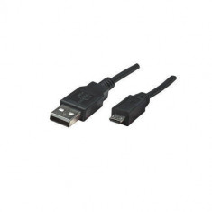 Cablu Manhattan tip USB 2.0 A-Micro B M/M 1,8m negru foto