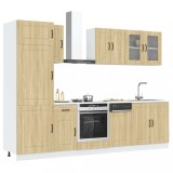 Set dulap de bucătărie din 8 piese &bdquo;Kalmar&rdquo; lemn stejar Sonoma