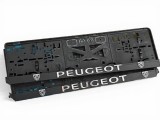 Set suport placute numar inmatriculare auto 3D (fata + spate) Peugeot NOU