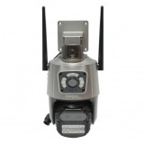 Camera de supraveghere 3 lentile, 2 obiective 9 MP, P2P WIFI 2.4GHz, PTZ cu senzor de miscare, sirena, detectie umana si aplicatie iCSee