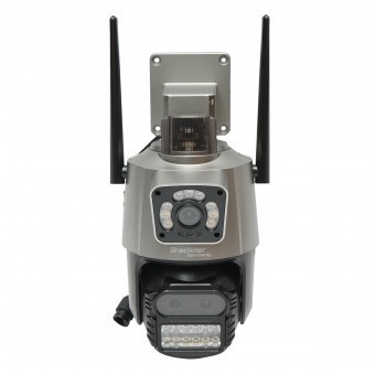 Camera de supraveghere 3 lentile, 2 obiective 9 MP, P2P WIFI 2.4GHz, PTZ cu senzor de miscare, sirena, detectie umana si aplicatie iCSee