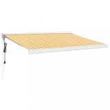 Cumpara ieftin Copertina retractabila, galben/alb, 3x2,5 m, textil/aluminiu
