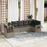 Gossi set mobilier gradina cu perne, 6 piese, gri, poliratan