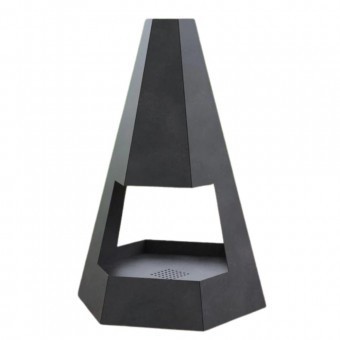 Incalzitor pentru terasa/gradina, Pyramid Hexagon Double KRO-1079, Otel, Negru, 1200x700x813 mm, grosime 3 mm foto