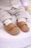 Pantofiori eleganti maro cu model (Marime Disponibila: 9-12 luni (Marimea 20
