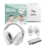Cumpara ieftin Casti Antifonice 2 in 1 Pentru Bebelusi si Copii 3-48 luni WePro Store, Bentita Elastica Moale si Clasica Superioara, protectie auditiva in medii zgom