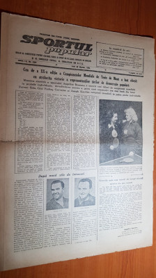 sportul popular 30 martie 1953-campionatul mondal de tenis de masa,divizia A foto