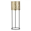 Masca Ghiveci Metal Aurie Frunze, D16cm H50cm, 4.5L, Suport Flori Decorativ