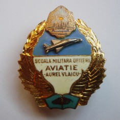 INSIGNA MILITARA - SCOALA MILITARA OFITERI AVIATIE AUREL VLAICU, RARA , IM1.82