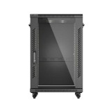 Dulap rack 19 perete 18U 600X600 FLAT, Self-assembly, greutate maxima suportata 800 kg, RAL color RAL9004, negru