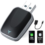 Cumpara ieftin Adaptor Wireless 2-in-1 Apple CarPlay &amp; Android Auto Techstar&reg; M17 &ndash; USB/USB-C (Adaptor inclus), Wi-Fi 5.8GHz + Bluetooth, Plug &amp; Play, Mini Compact