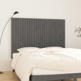 VidaXL Tăblie de pat pentru perete, gri, 159,5x3x110 cm lemn masiv pin