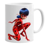 Cana alba personalizata ladybug miraculous buburuza, INOVATIX&reg;. 330 ml