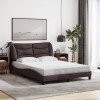 VidaXL Cadru de pat fără saltea, maro &icirc;nchis, 120x200 cm, textil