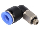 Racord push-in unghi 0,95-10bar alamă nichelată și plastic