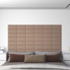 VidaXL Panouri de perete 12 buc. cappuccino 30x15 cm piele eco 0,54 m&sup2;