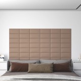 vidaXL Panouri de perete 12 buc. cappuccino 30x15 cm piele eco 0,54 m&sup2;