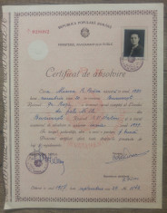 Certificat de absolvire// RPR, 1957 foto