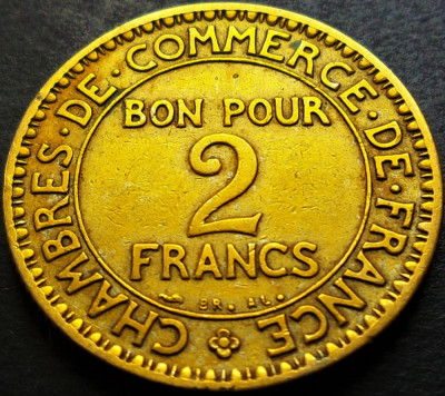 Moneda istorica (BUN PENTRU) 2 FRANCI - FRANTA, anul 1924 * cod 454 A foto