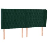 Cumpara ieftin Tablie pat cu aripioare verde inchis 183x23x118/128 cm catifea