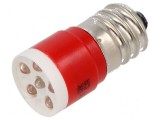 Lampă LED E14 roșie 230V 230VAC plastic -20&deg; p&acirc;nă la 60&deg;C