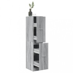 Gossi dulap de farmacie, sonoma gri, 30x41x144,5 cm, lemn prelucrat