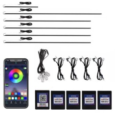 Kit 18 in 1 lumini ambientale auto RGB acrilic, wireless, static