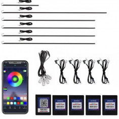 Kit 18 in 1 lumini ambientale auto RGB acrilic, wireless, static