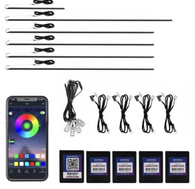 Kit 18 in 1 lumini ambientale auto RGB acrilic, wireless, static foto