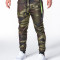 Pantaloni pentru barbati, camuflaj verde, stil militar, army, slim, cu banda, siret si buzunare - P657