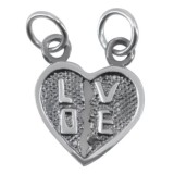 Pandantiv, jolie silver, argint 925, model doua jumatati love, 1.1 g, 1.5 x 1.5 cm