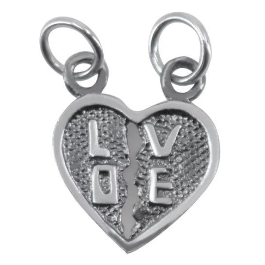 Pandantiv, jolie silver, argint 925, model doua jumatati love, 1.1 g, 1.5 x 1.5 cm