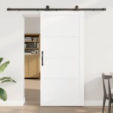 Ușa Glisantă cu Set de Fittings &#039;ORKDAL&#039;Alb Lemn Masiv de Pin