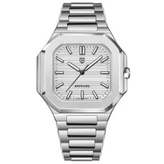 Ceas Barbati Pagani YS019 Argintiu-Alb , Design Business, Functii Multiple, Afisaj Luminos, Rezistent la Apa 5ATM