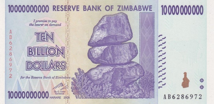 Bancnota Zimbabwe 10.000.000.000 Dolari 2008 - P85 UNC ( vezi descriere )