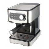 Espressor Fram, 850 W, 1.5 L, 15 bar, 2 duze cafea, protectie supraincalzire, rezervor detasabil, inox, Argintiu