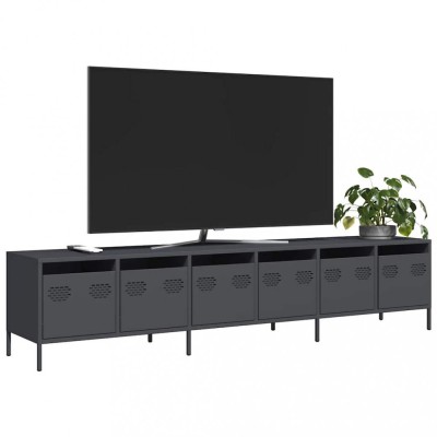 vidaXL Dulap TV, antracit, 202x39x43,5 cm, oțel laminat la rece foto