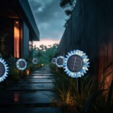 Lampa Solara de Gradina Floarea-Soarelui, LED Alb Cald, 35 cm, Albastru