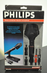 Microfon vintage stereo Philips nou in cutie cu stativ si accesorii foto